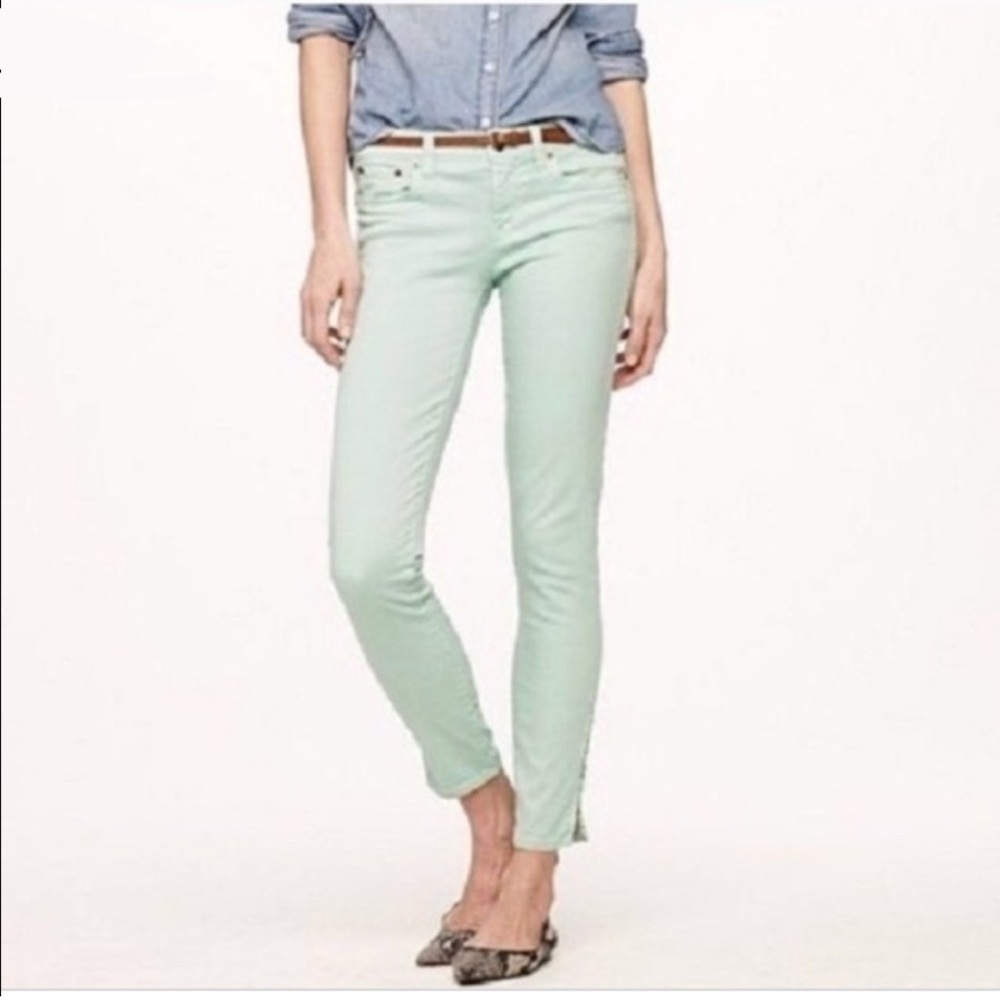 J. Crew Women’s Mint Green Denim Jeans Lightweight